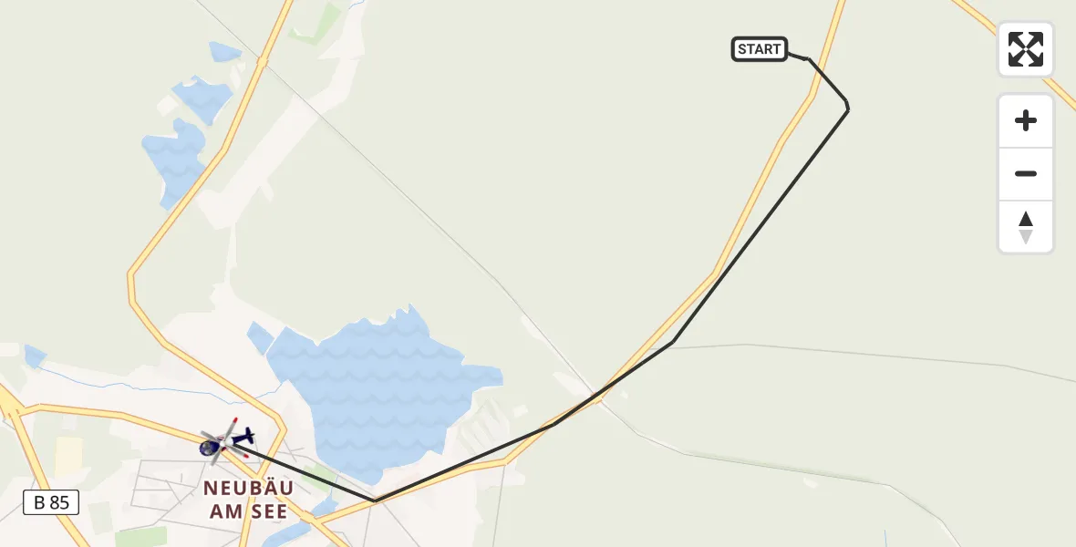 Flugroute Polizeihubschrauber Roding - Roding, 27 Mai 2026, 20:03