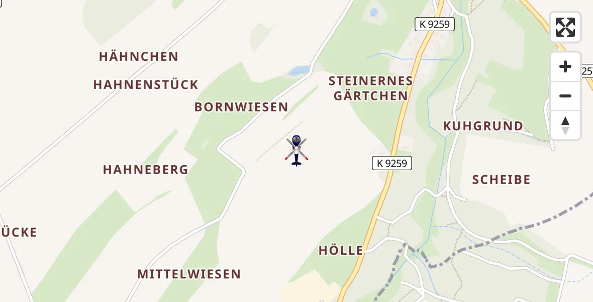 Flugroute Polizeihubschrauber Ottendorf-Okrilla - Ottendorf-Okrilla, 27 Mai 2026, 21:56