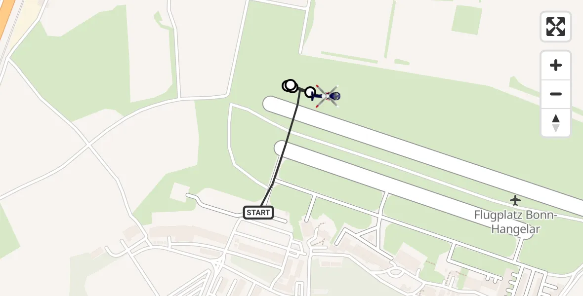 Flugroute Polizeihubschrauber Bonn-Hangelar Flugplatz - Bonn-Hangelar Flugplatz, 28 Mai 2026, 05:34