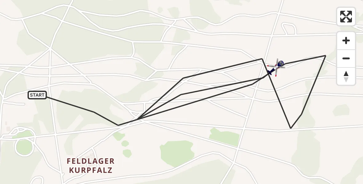 Flugroute Polizeihubschrauber Baumholder - Baumholder, 28 Mai 2026, 09:13