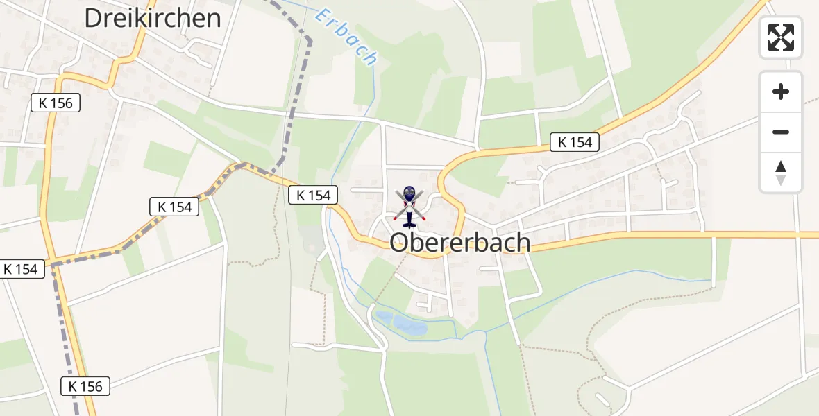 Flugroute Polizeihubschrauber Obererbach - Obererbach, 28 Mai 2026, 09:17