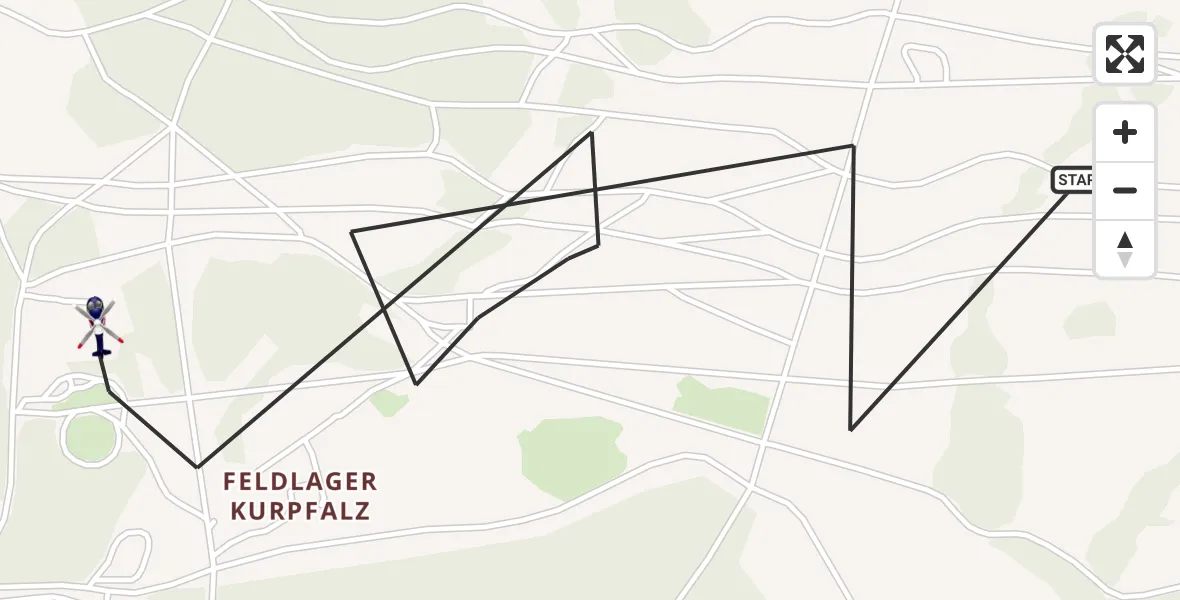 Flugroute Polizeihubschrauber Baumholder - Baumholder, 28 Mai 2026, 09:39
