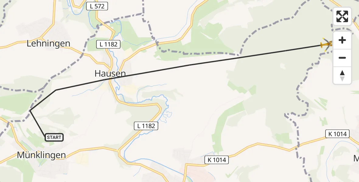 Flugroute Rettungshubschrauber Weil der Stadt - Weil der Stadt, 28 Mai 2026, 09:58