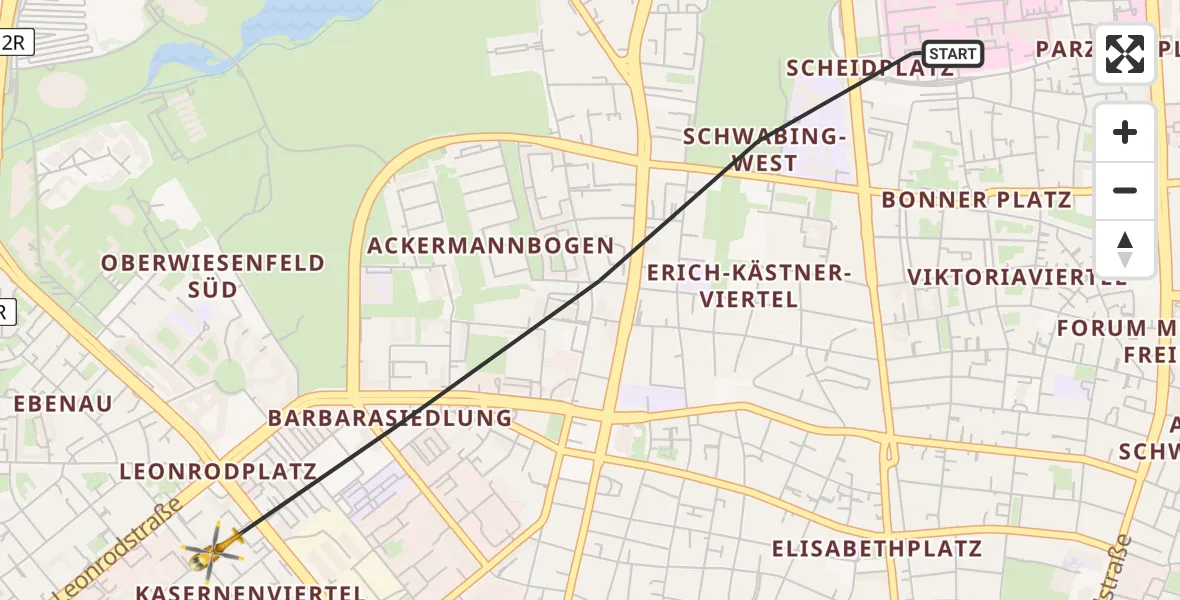Flugroute Rettungshubschrauber München - München, 28 Mai 2026, 10:01