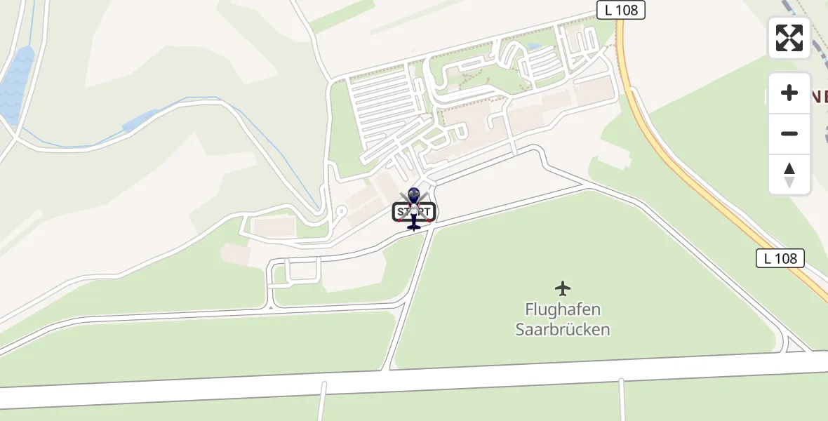 Flugroute Polizeihubschrauber Flughafen Saarbrücken - Flughafen Saarbrücken, 28 Mai 2026, 10:21