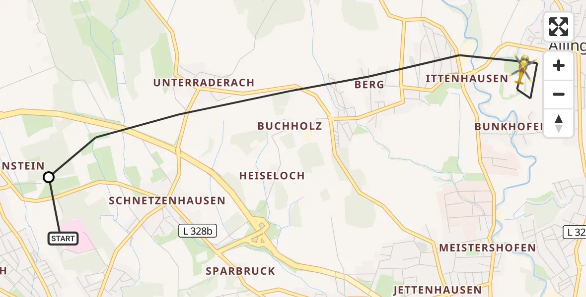 Flugroute Rettungshubschrauber Friedrichshafen Hospital - Friedrichshafen, 28 Mai 2026, 11:39