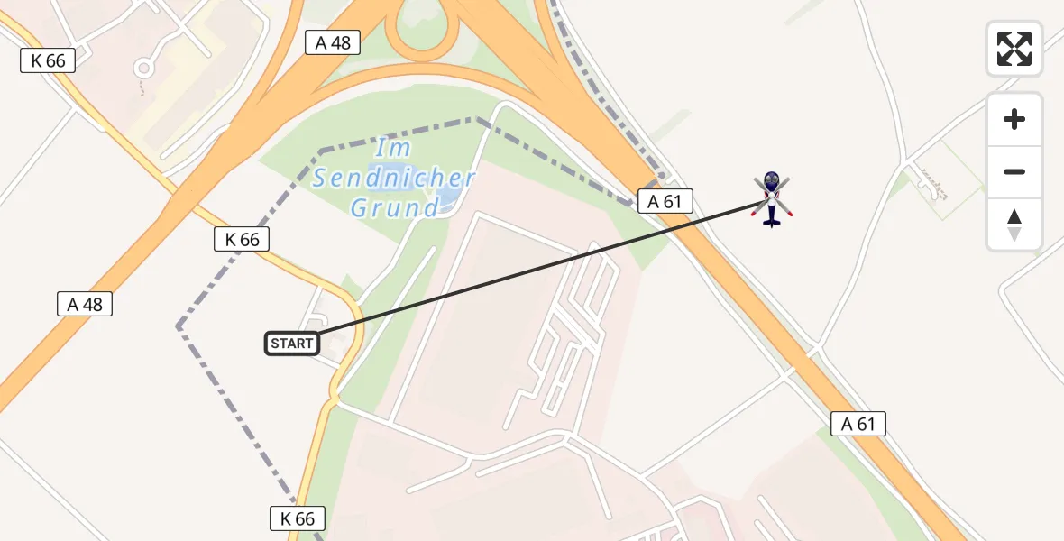 Flugroute Polizeihubschrauber Bassenheim - Koblenz, 28 Mai 2026, 12:29