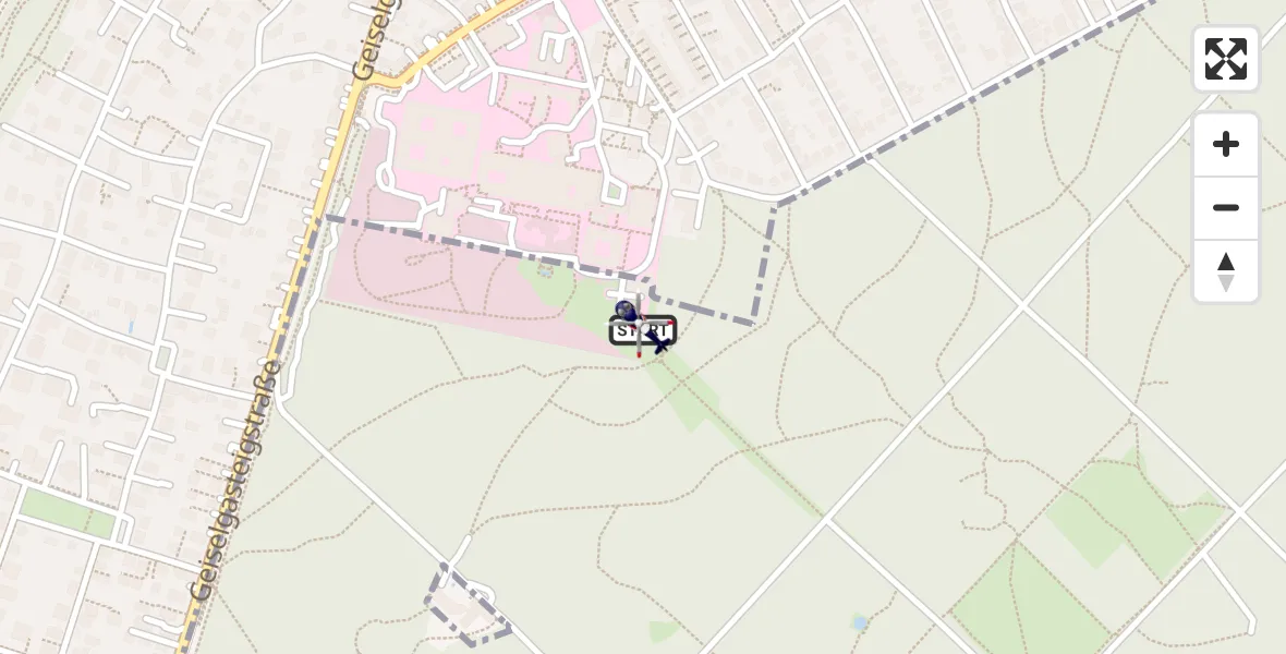 Flugroute Polizeihubschrauber ADAC Air Rescue Center Hubschrauberlandeplatz (Christoph 1) - ADAC Air Rescue Center Hubschrauberlandeplatz (Christoph 1), 28 Mai 2026, 12:44