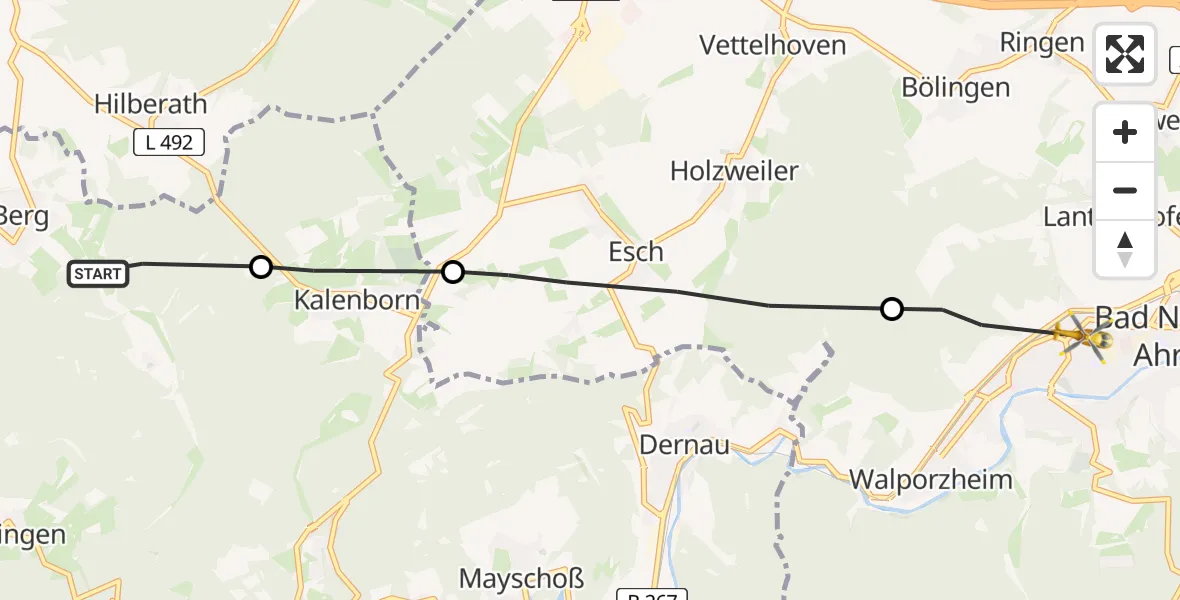 Flugroute Rettungshubschrauber Berg - Bad Neuenahr-Ahrweiler, 28 Mai 2026, 12:46
