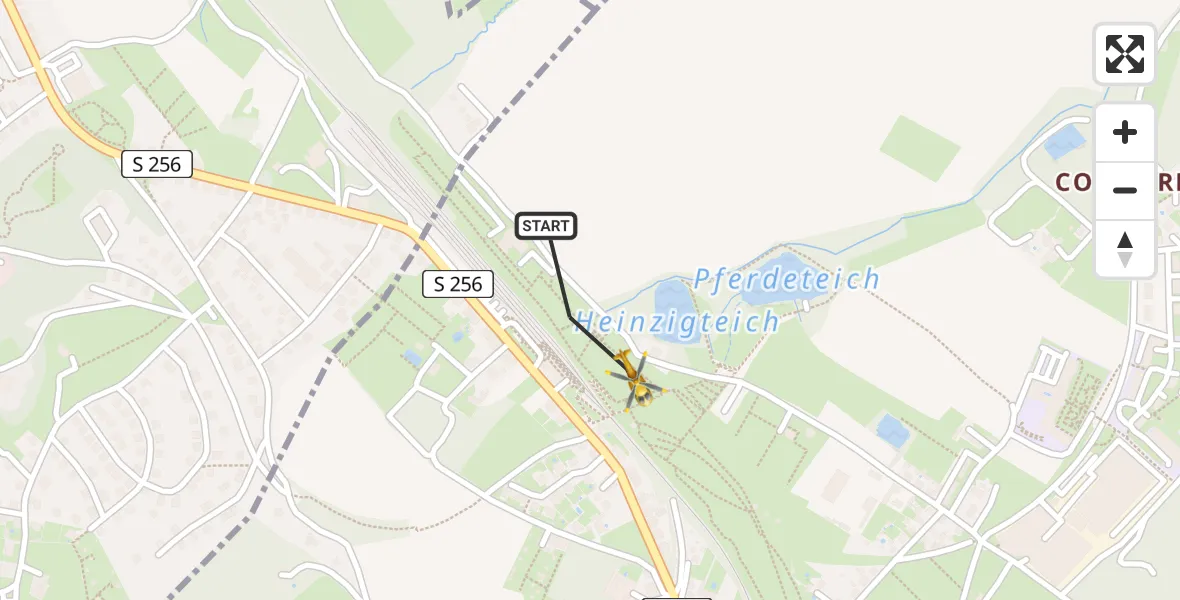 Flugroute Rettungshubschrauber Oelsnitz/Erzgeb. - Oelsnitz/Erzgeb., 28 Mai 2026, 15:05