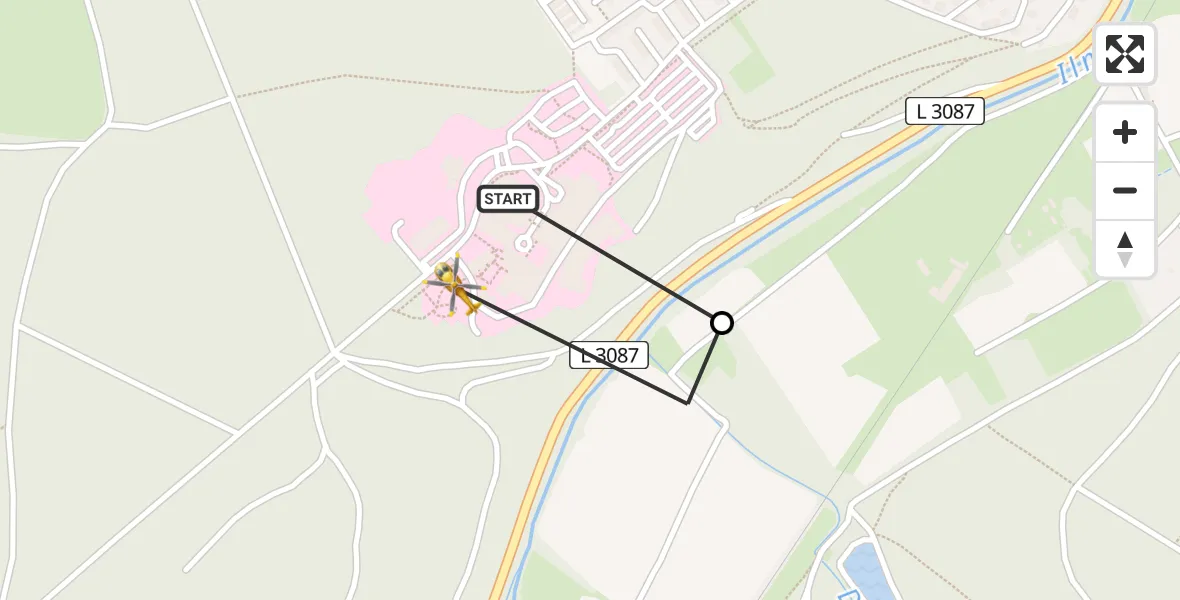 Flugroute Ambulanzhubschrauber Bad Berka Central Hospital - Bad Berka Central Hospital, 28 Mai 2026, 16:50