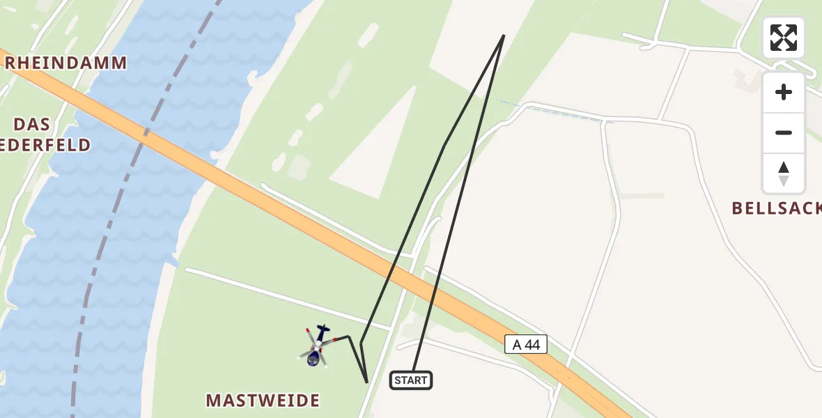 Flugroute Polizeihubschrauber Düsseldorf - Düsseldorf, 28 Mai 2026, 16:51