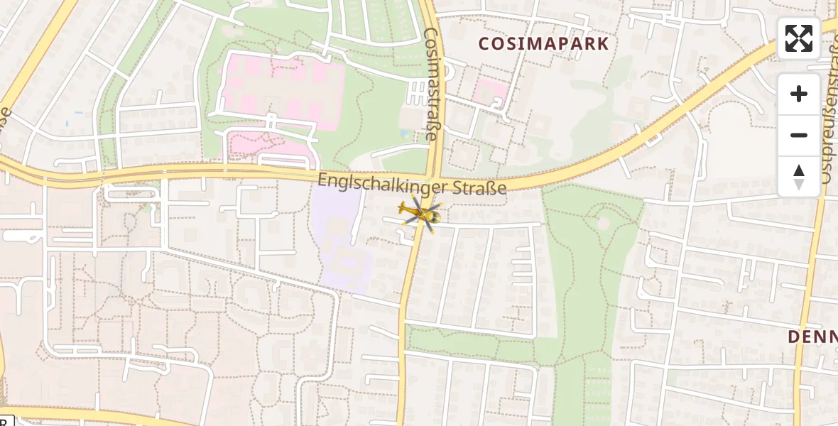 Flugroute Rettungshubschrauber München Bogenhausen Hospital - München Bogenhausen Hospital, 28 Mai 2026, 17:26
