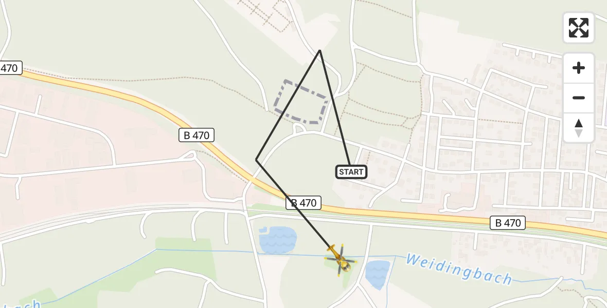 Flugroute Rettungshubschrauber Weiden i.d.OPf. - Weiden i.d.OPf., 29 Mai 2026, 07:26