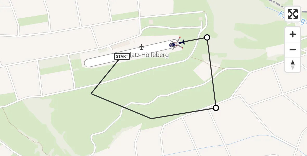 Flugroute Polizeihubschrauber Hölleberg Flugplatz - Hölleberg Flugplatz, 29 Mai 2026, 08:17