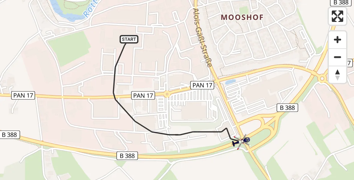 Flugroute Polizeihubschrauber Pfarrkirchen - Pfarrkirchen, 29 Mai 2026, 08:21