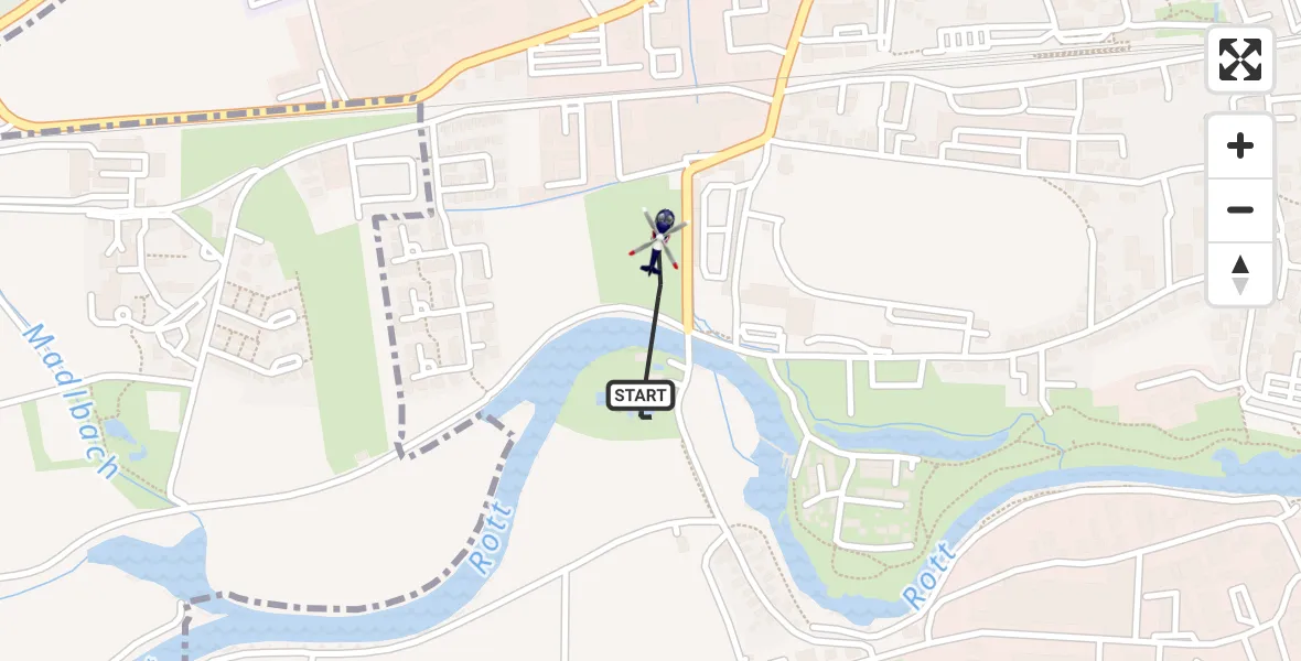 Flugroute Polizeihubschrauber Pfarrkirchen - Pfarrkirchen, 29 Mai 2026, 08:52