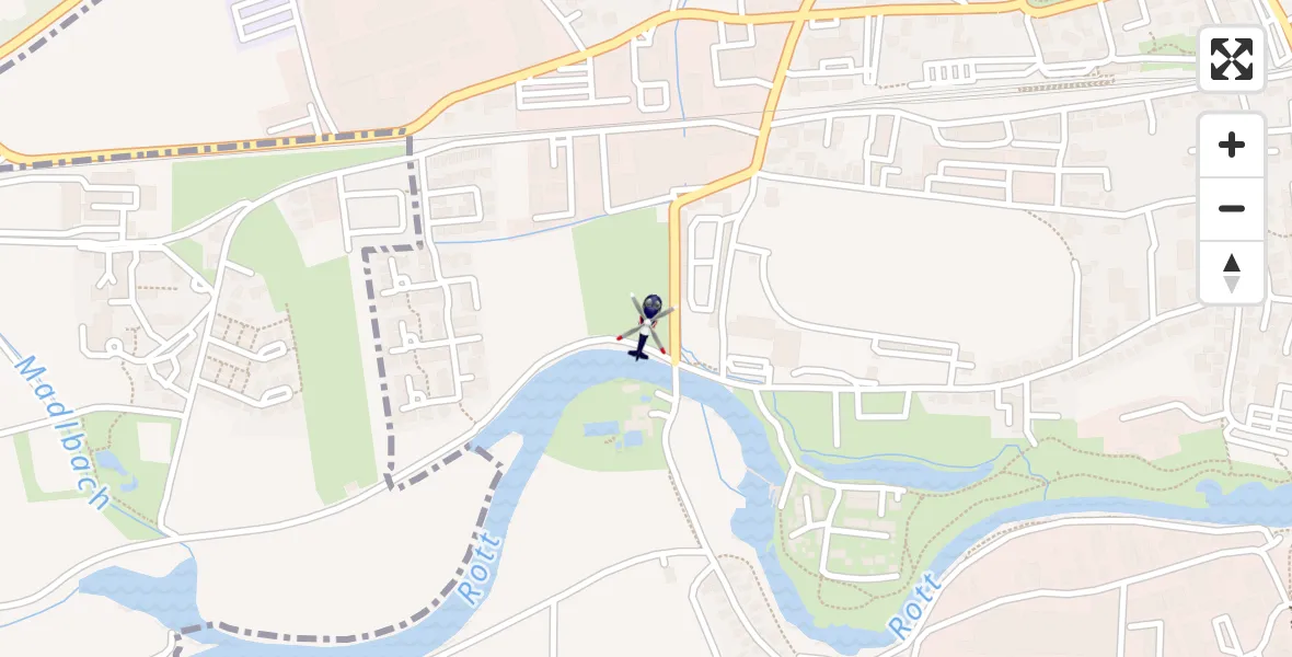 Flugroute Polizeihubschrauber Pfarrkirchen - Pfarrkirchen, 29 Mai 2026, 08:54