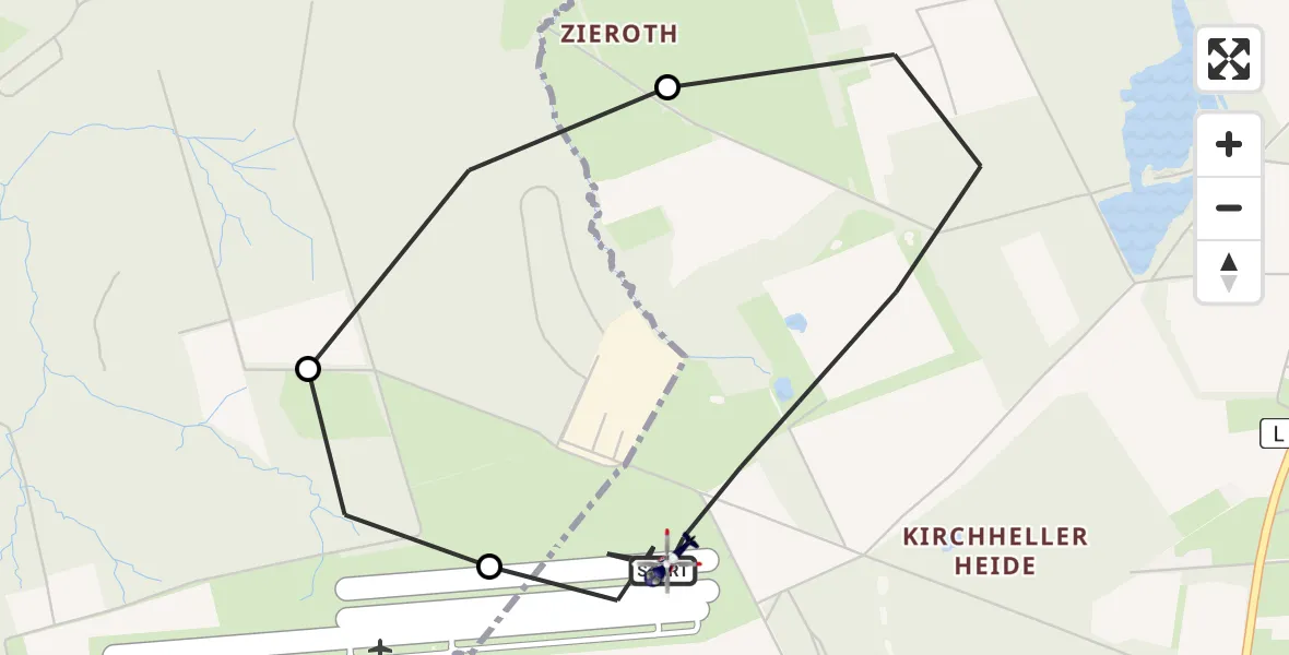 Flugroute Polizeihubschrauber Bottrop - Bottrop, 29 Mai 2026, 10:12