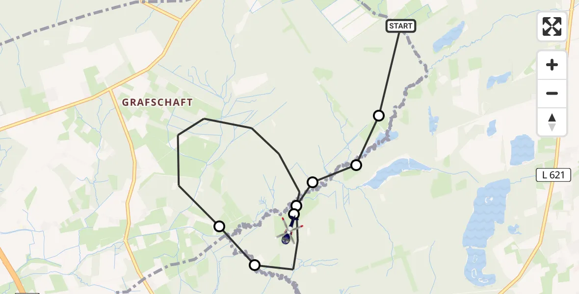Flugroute Polizeihubschrauber Bottrop - Bottrop, 29 Mai 2026, 10:34