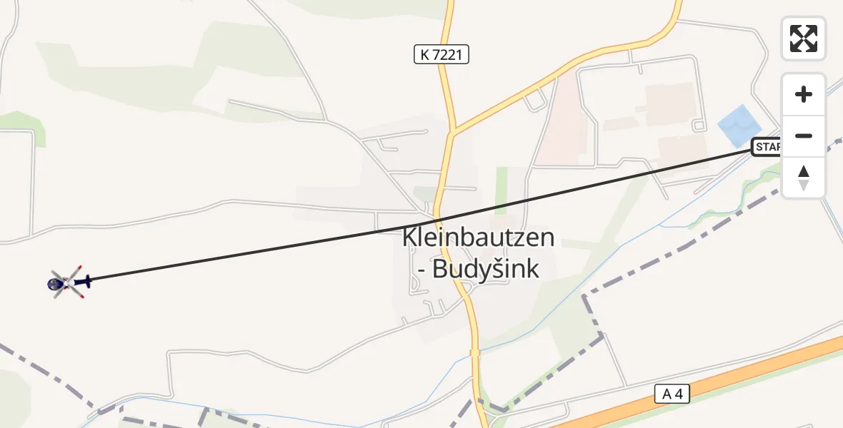 Flugroute Polizeihubschrauber Malschwitz - Malschwitz, 29 Mai 2026, 10:33
