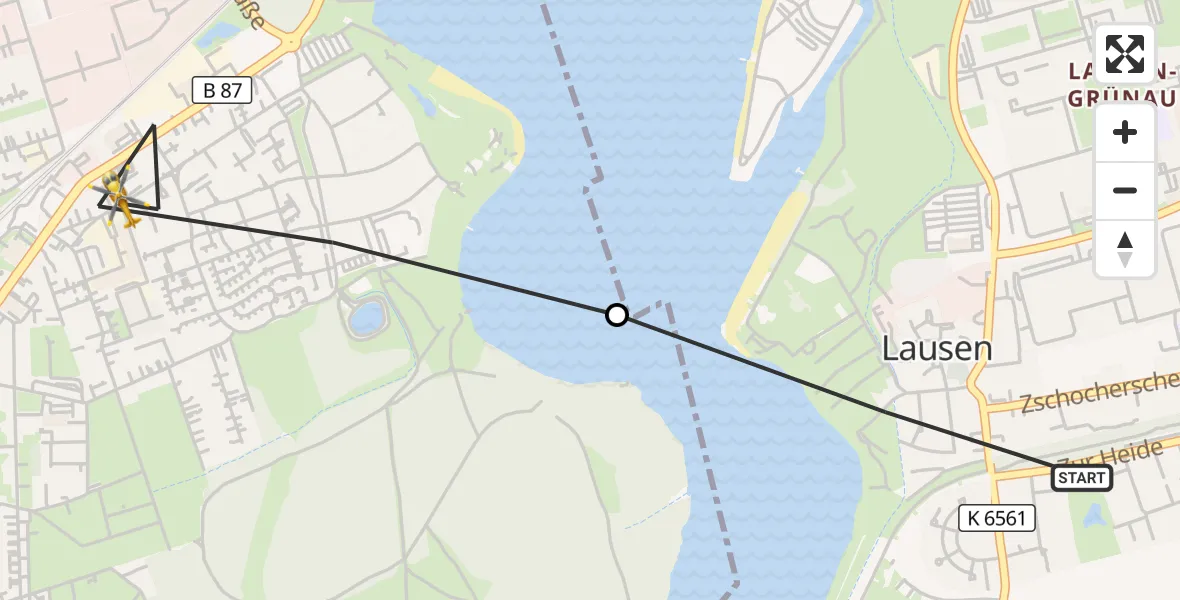 Flugroute Rettungshubschrauber Leipzig - Markranstädt, 29 Mai 2026, 12:33