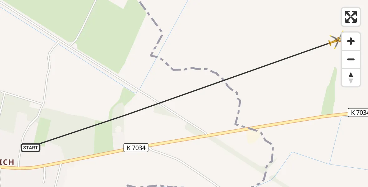 Flugroute Rettungshubschrauber Cumlosen - Wittenberge, 29 Mai 2026, 13:59