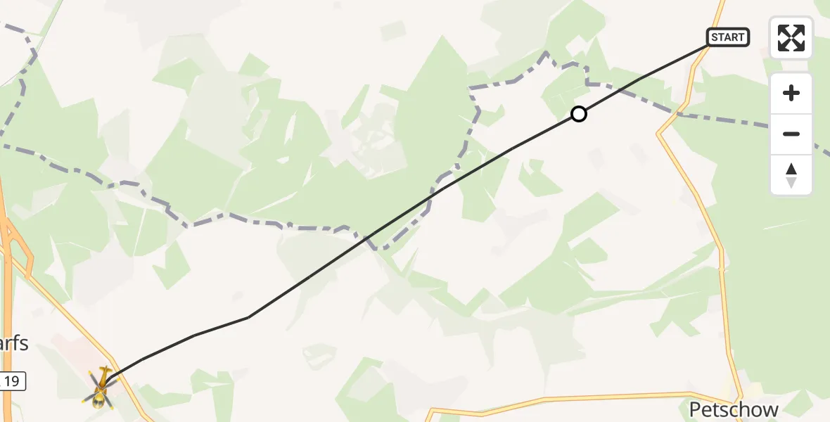 Flugroute Ambulanzhubschrauber Broderstorf - Dummerstorf, 29 Mai 2026, 16:02