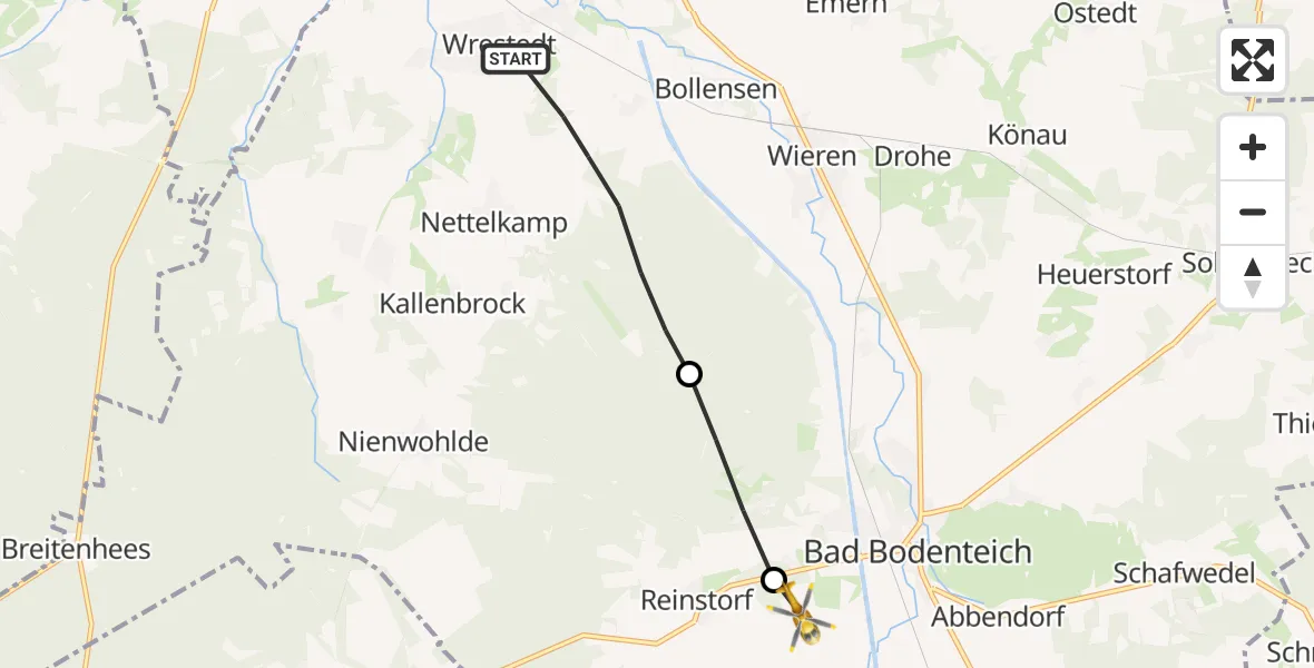 Flugroute Rettungshubschrauber Wrestedt - Lüder, 29 Mai 2026, 16:03