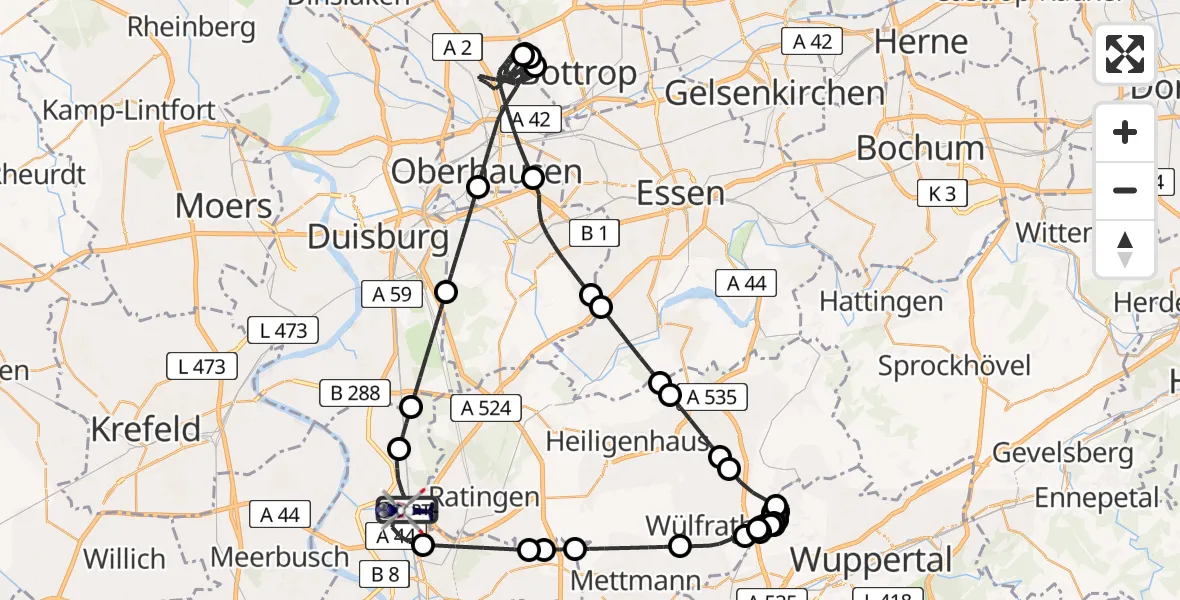 Flugroute Polizeihubschrauber Düsseldorf Flughafen - Düsseldorf Flughafen, 29 Mai 2026, 16:50