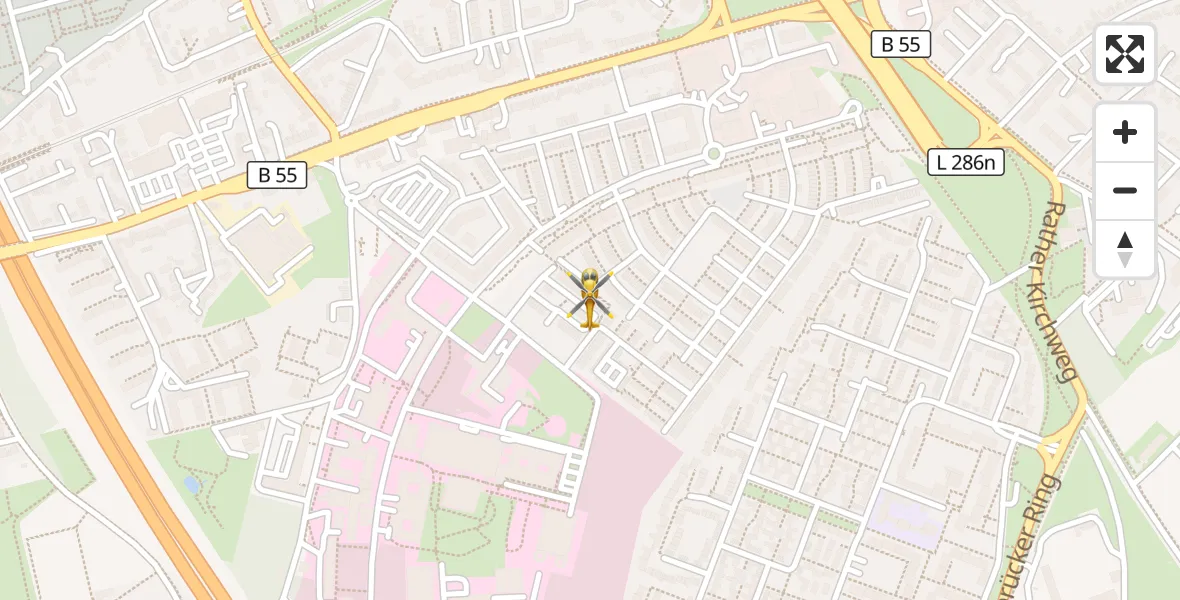 Flugroute Rettungshubschrauber Merheim Hospital - Merheim Hospital, 29 Mai 2026, 17:01