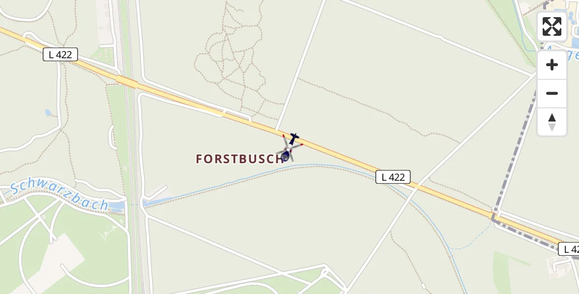 Flugroute Polizeihubschrauber Düsseldorf Flughafen - Düsseldorf Flughafen, 30 Mai 2026, 02:41
