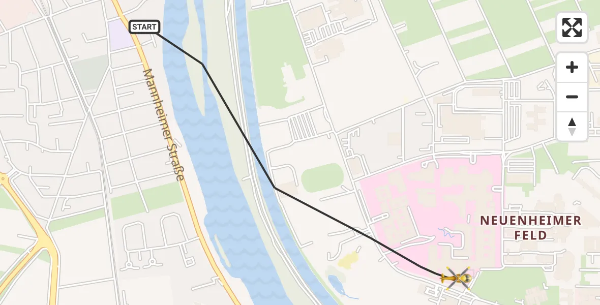 Flugroute Rettungshubschrauber Heidelberg - Heidelberg, 30 Mai 2026, 08:14