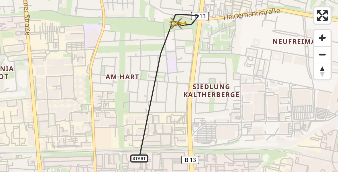 Flugroute Rettungshubschrauber München - München, 30 Mai 2026, 11:51