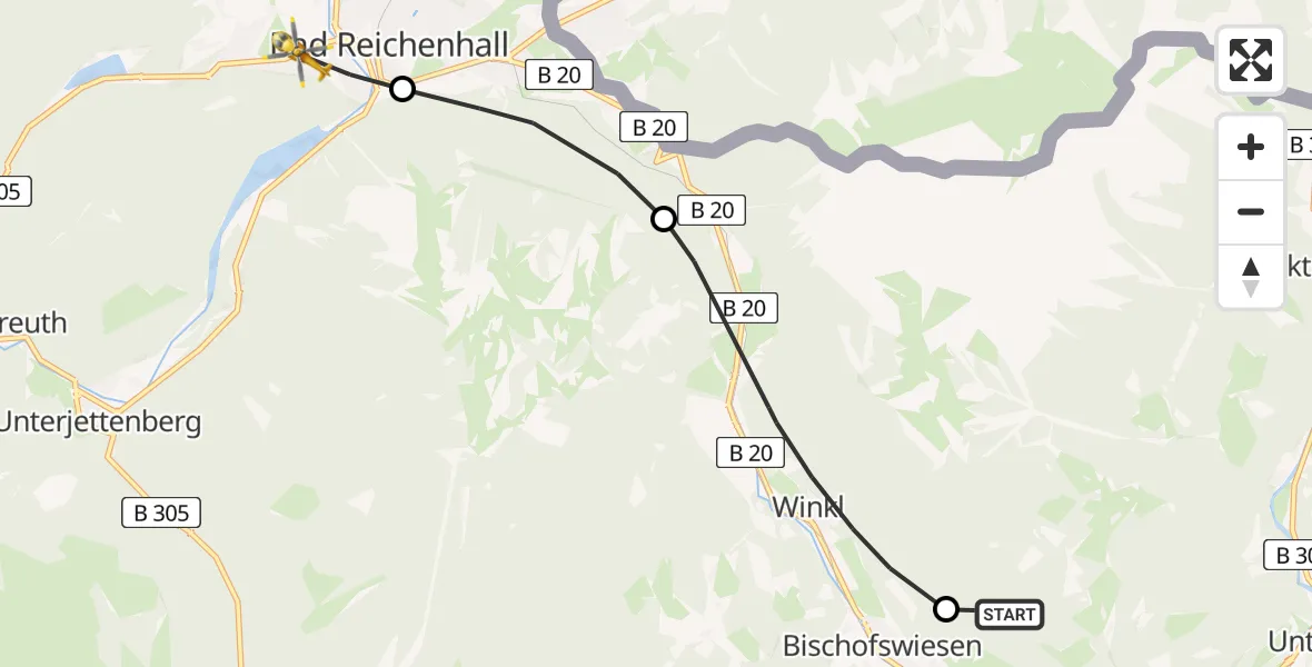 Flugroute Rettungshubschrauber Berchtesgaden - Bad Reichenhall, 30 Mai 2026, 13:21