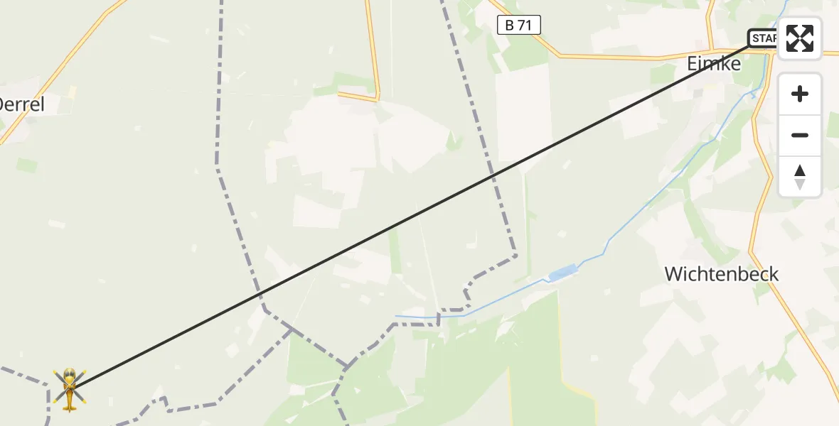 Flugroute Rettungshubschrauber Eimke - Militärflugplatz Faßberg, 30 Mai 2026, 14:43