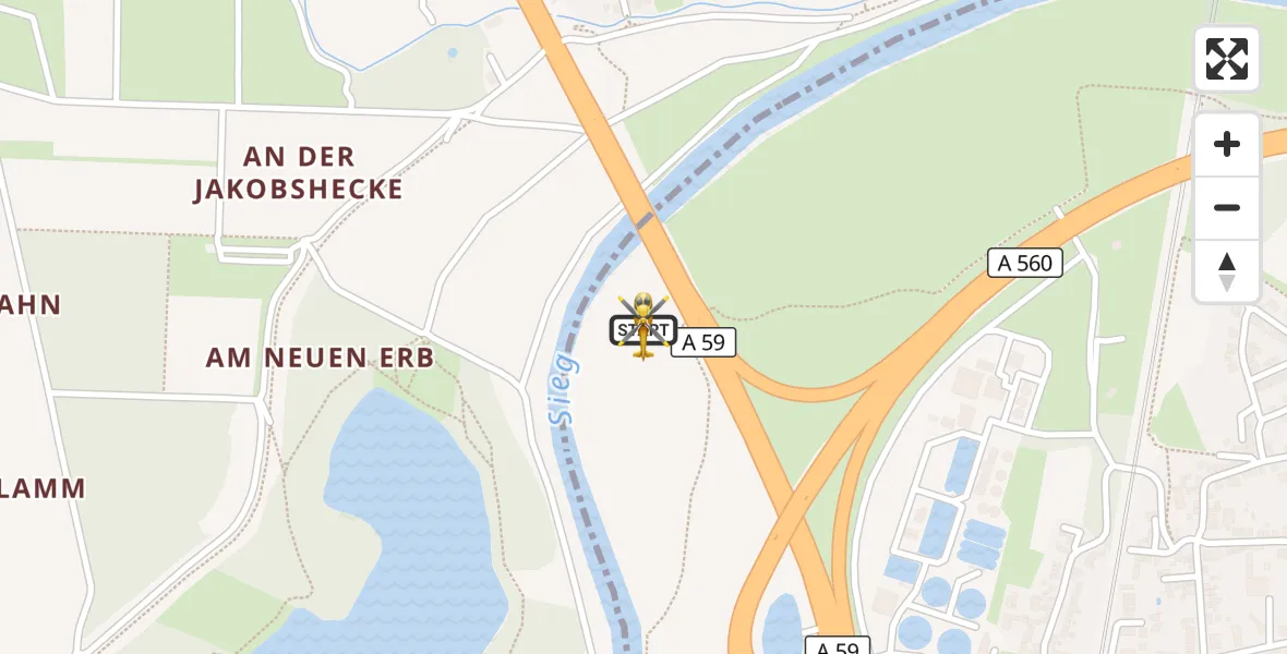 Flugroute Rettungshubschrauber Troisdorf - Troisdorf, 30 Mai 2026, 14:47