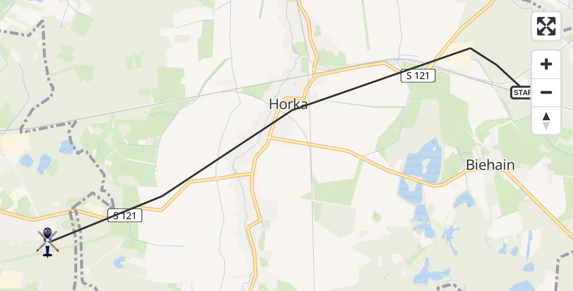 Flugroute Polizeihubschrauber Horka - Niesky, 30 Mai 2026, 17:58