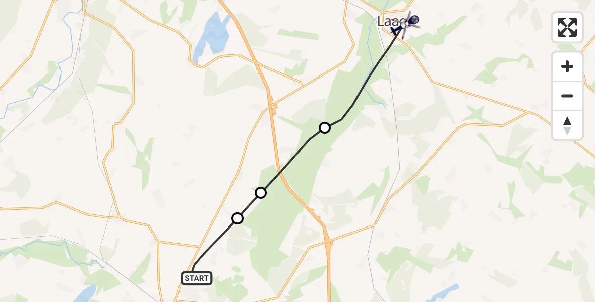 Flugroute Polizeihubschrauber Güstrow - Laage, 31 Mai 2026, 05:33