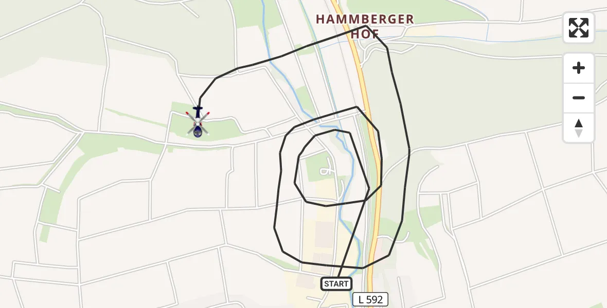 Flugroute Polizeihubschrauber Ittlingen - Ittlingen, 31 Mai 2026, 07:46