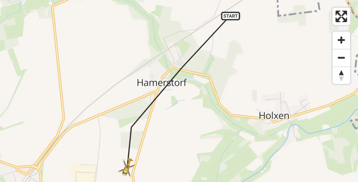 Flugroute Rettungshubschrauber Suderburg - Suderburg, 31 Mai 2026, 07:51