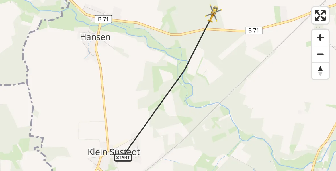 Flugroute Rettungshubschrauber Uelzen - Uelzen, 31 Mai 2026, 08:13