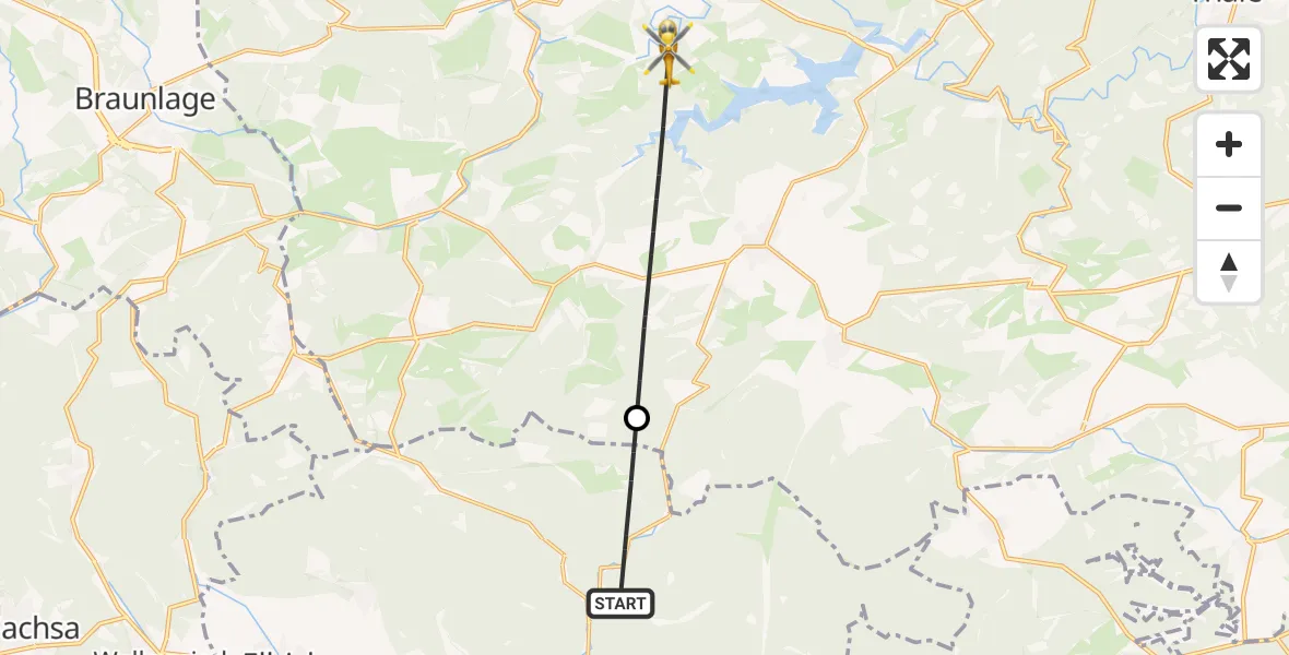 Flugroute Rettungshubschrauber Harztor - Oberharz am Brocken, 31 Mai 2026, 09:11