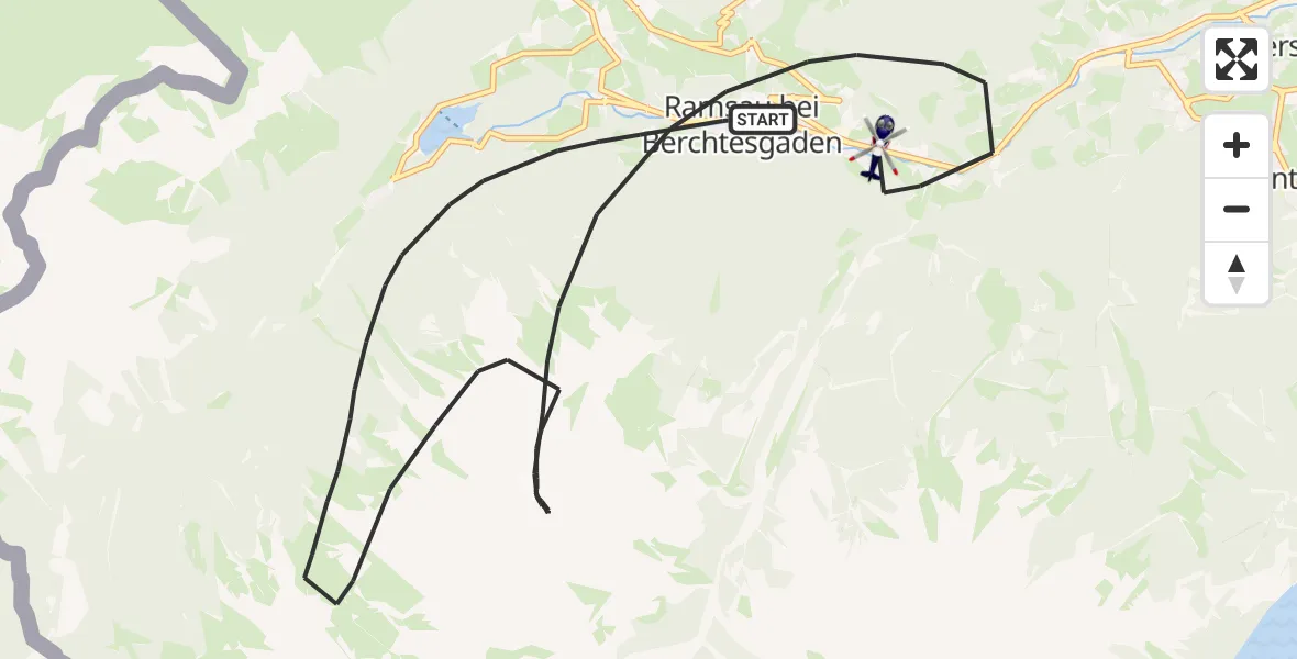 Flugroute Polizeihubschrauber Ramsau b.Berchtesgaden - Ramsau b.Berchtesgaden, 31 Mai 2026, 09:32
