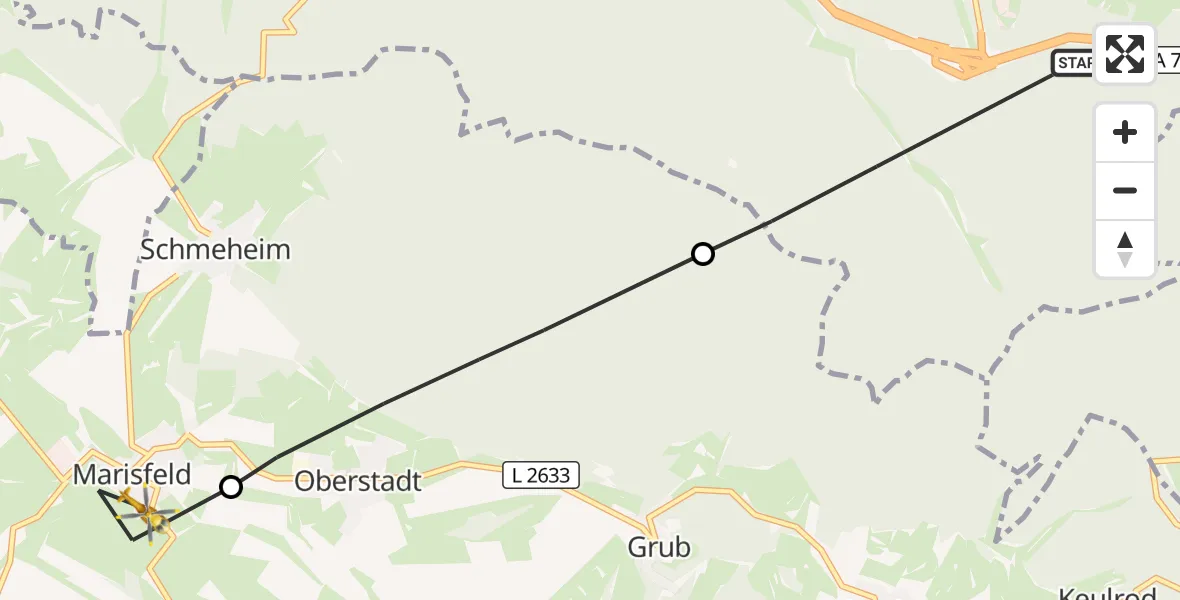 Flugroute Rettungshubschrauber Suhl - Marisfeld, 31 Mai 2026, 13:29