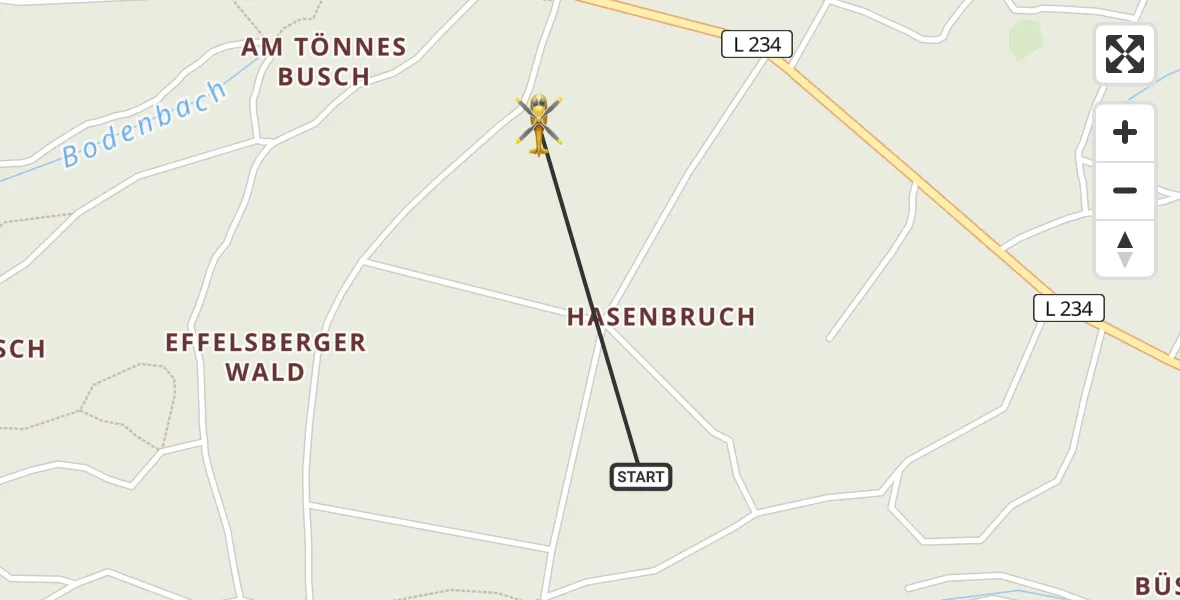 Flugroute Ambulanzhubschrauber Bad Münstereifel - Bad Münstereifel, 31 Mai 2026, 15:26