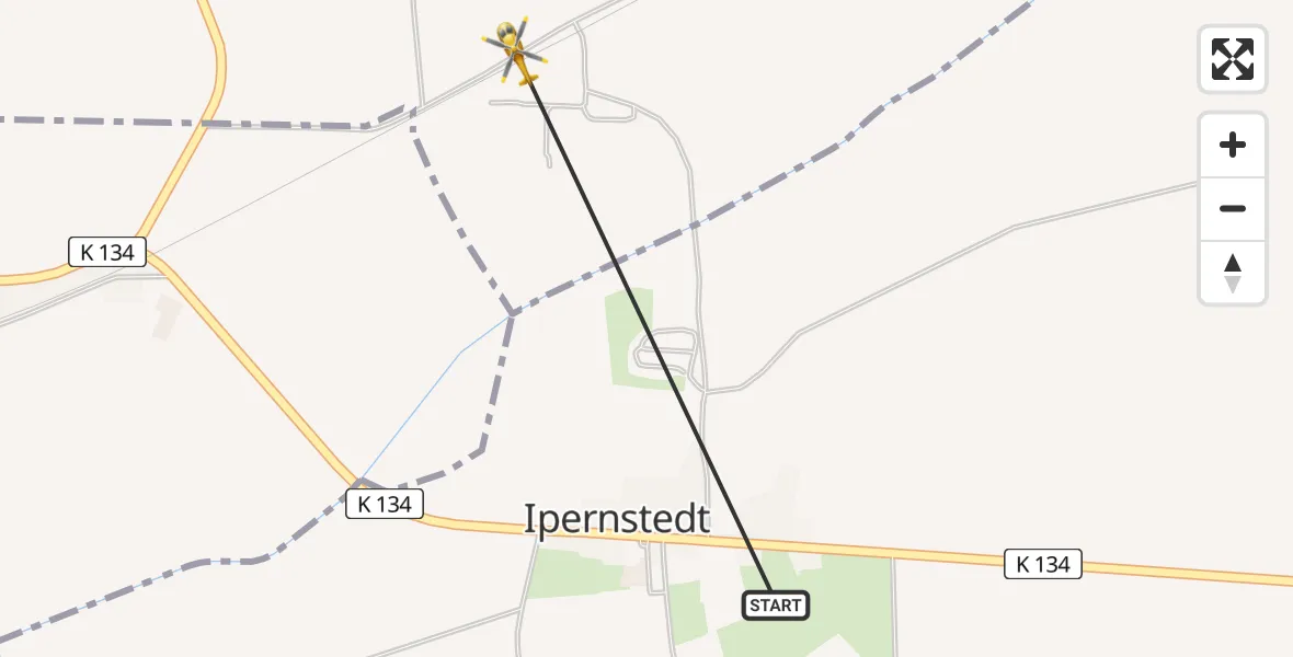 Flugroute Rettungshubschrauber Rantrum - Schwesing, 31 Mai 2026, 15:53