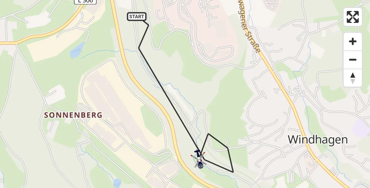 Flugroute Polizeihubschrauber Gummersbach - Gummersbach, 31 Mai 2026, 18:33