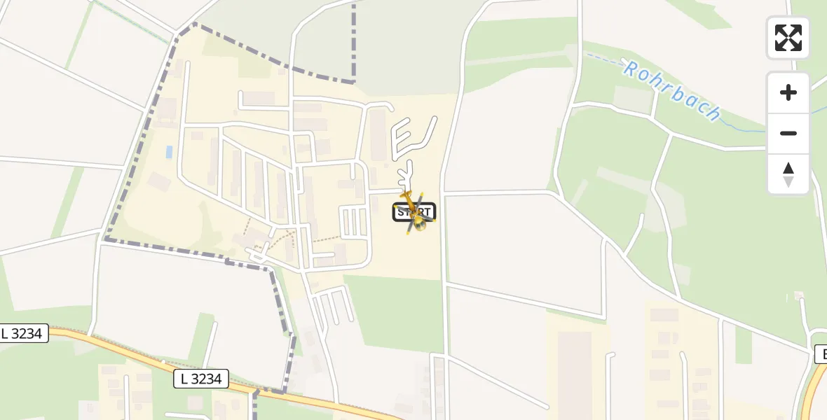 Flugroute Rettungshubschrauber Fuldatal Bundespolizei Hubschrauberlandeplatz - Fuldatal Bundespolizei Hubschrauberlandeplatz, 01 Juni 2026, 08:48