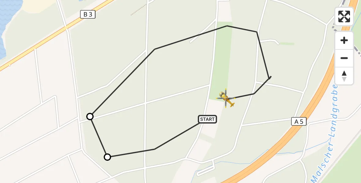 Flugroute Ambulanzhubschrauber Malsch - Malsch, 01 Juni 2026, 10:31